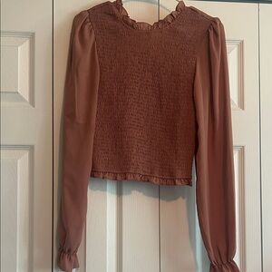 Elegant Rust Smocked Women's Top
